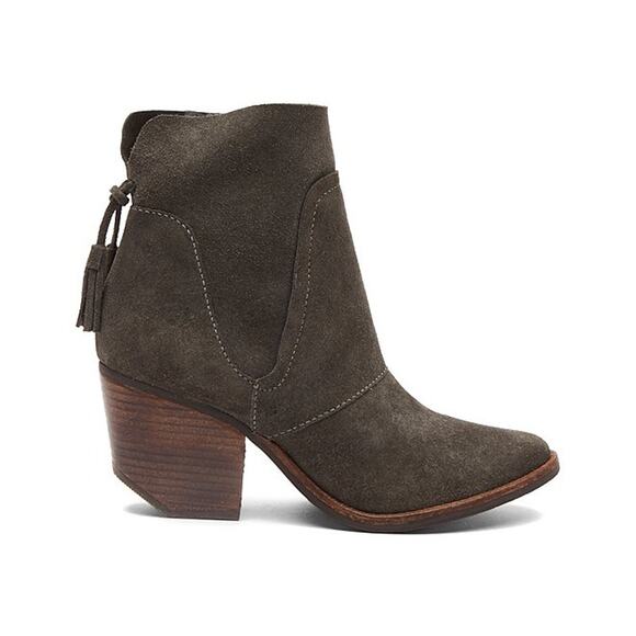 Matisse Laney Suede Leather Ankle Bootie Tassel Womens 10M Western Chunky Heel - Picture 1 of 13